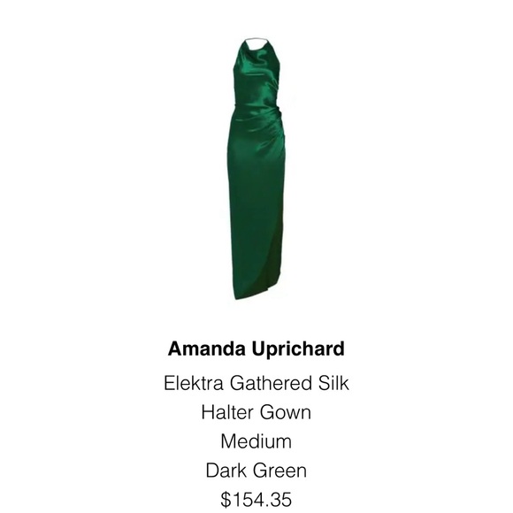 Amanda Uprichard Dresses & Skirts - Gathered pleating asymmetric silk gown, designed with an elegant halter cowlneck